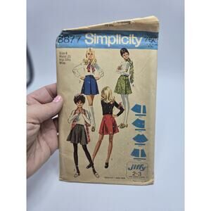 Vintage 1970'S SIMPLICITY 8877 MISSES'S Jiffy Set Of Mini Skirts SIZE 8